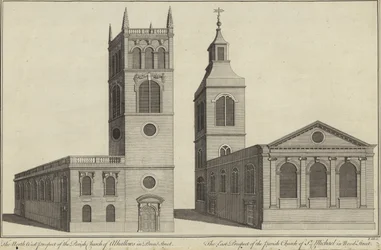 Église Allhallows dans Bread Street et église St Michael dans Wood Street, Londres