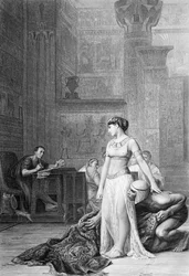 Cléopâtre et César de "Antoine et Cléopâtre", extrait de "The Works of Shakspeare (Imperial Edition) édité par Charles Knight