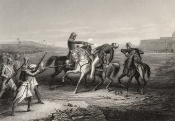 Colonel John Platt tué par les mutins à Mhow, 1er juillet 1857, de 