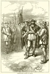 Débarquement des commissaires à Boston