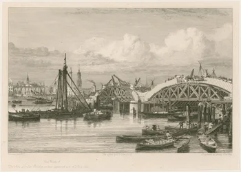 Construction du nouveau pont de Londres, 26 juillet 1827