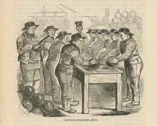 Détenus grattant des balles