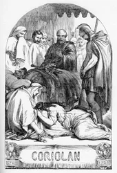 Coriolan - Illustration dans « Œuvres complètes de William Shakespeare » 1866 - Les illustrations et la forme générale de cette édition sont empruntées au Shakespeare illustré de Cassell, publié à Londres