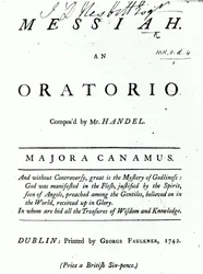 Couverture de la partition du Messie de Haendel, publiée en 1742