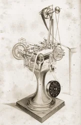 Machine à carder Crabtree, exposée à la Grande Exposition de 1851