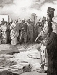 Crésus de Lydie conduit devant Cyrus le Grand lors de la capture de Sardes, vers 546 av. J.-C., tiré de l