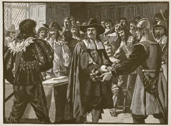Cromwell dissolvant le Long Parlement (illustration de Cassells Illustrated History of England)