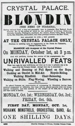 Crystal Palace. Blondin. Le Héros du Niagara