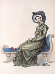 Robe de jour, planche de mode de Ackermanns Repository of Arts