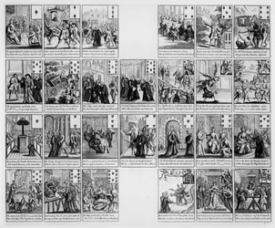 Jeu de cartes avec des scènes du règne de la reine Anne, 1704