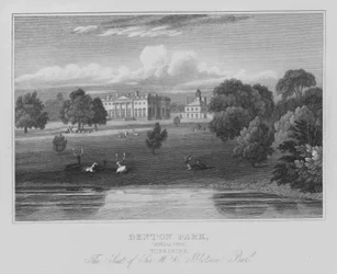 Denton Park, vue générale, Yorkshire, résidence de Sir W C Ibbetson, baronnet