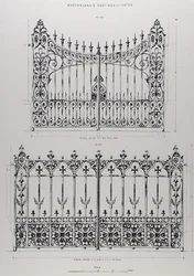 Conceptions pour des balustrades en fonte, de 