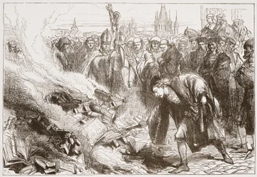 Destruction des œuvres de Wicliffe à Prague, illustration de L