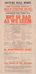 Affiche de Dickens : Not So Bad As We Seem au Lecture Hall, Derby, programme du 25 août 1852