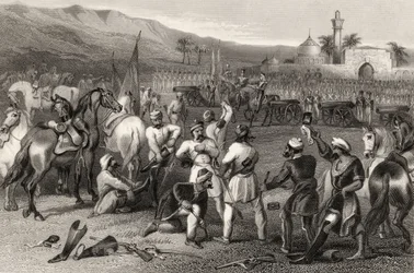 Désarmer le 11e Cavalerie Irrégulière à Berhampore en 1857, de 