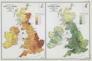 Répartition des terres cultivées, répartition des pâturages