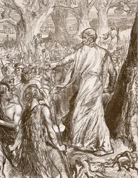 Les druides incitant les Bretons à s