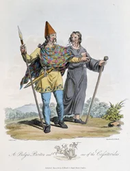 Hollandais et guerrier - dans « Celtes et Goths, coutumes des habitants des îles Britanniques du début du VIe siècle et des nations gothiques de la côte occidentale de la Baltique », par S. R. Meyrick et Ch. Smith