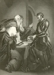 Comte Warrenne justifiant les titres de ses domaines
