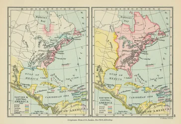 Amérique centrale et orientale (lithographie couleur)
