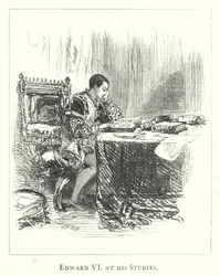 Édouard VI à ses études (gravure)