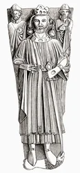 Effigie du roi Jean sur sa tombe dans la cathédrale de Worcester, de 