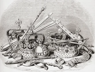 Regalia anglaise, de Old England: A Pictorial Museum, pub. 1847