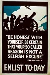 Affiche de recrutement Enlist To-Day, 1914-18