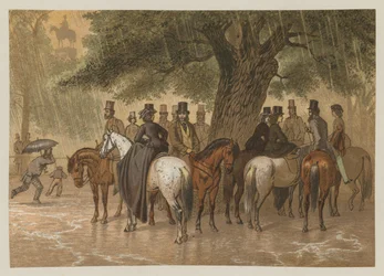 Échapper à la pluie à Hyde Park, Londres