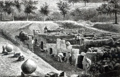 Tombes étrusques excavées par Signor Mancini à Orvieto