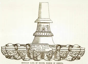 Lampe étrusque en bronze au musée de Cortone