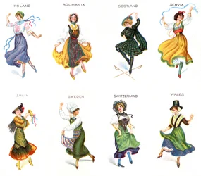Danseurs européens, cartes de cigarettes, 1915
