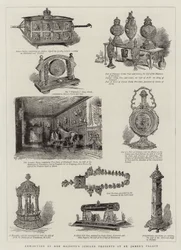 Exposition des cadeaux du jubilé de Sa Majesté au palais St James (gravure)