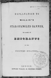 Explication du Jeu de la Bannière Étoilée ou Émigrants aux États-Unis, vers 1840