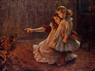 Visages dans les flammes : femme et enfant regardant dans un feu