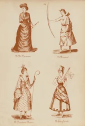Costumes de déguisement : Di Vernon, Diane, Porcelaine de Dresde, Angleterre