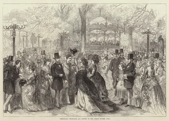 Promenade à la mode et concert aux Champs-Élysées, Paris