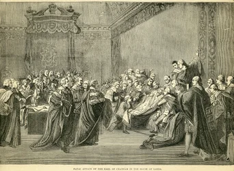 Saisie fatale du comte de Chatham à la Chambre des Lords, 1778