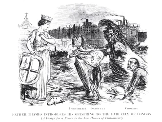 Le Père Thames présente sa progéniture à la belle ville de Londres, un dessin pour une fresque dans les nouvelles Chambres du Parlement