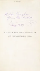 Première édition de Alice à travers le miroir de Lewis Carroll, avec l