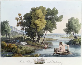 Pêche et labour en Angleterre - dans « Celtes et Goths, coutumes des habitants des îles Britanniques du début du VIe siècle et des nations gothiques de la côte occidentale de la Baltique », par S. R. Meyrick et Ch. Smith