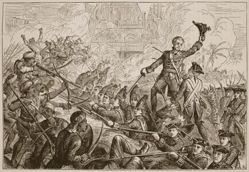Défense de la redoute à Tanjore par Fletcher, illustration de Cassell