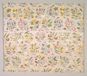 Broderie florale, début des années 1600