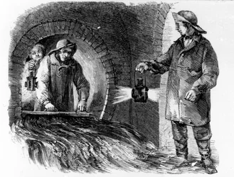 Nettoyage des égouts, illustration de 