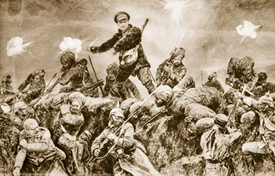 Pour la gloire du Raj : Troupes indiennes chargeant les tranchées allemandes à Neuve-Chapelle, mars 1915, 1914-19