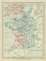 La France au traité de Bretigni (lithographie couleur)
