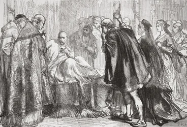 François Ier sur son lit de mort, illustration de L
