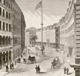 Rue Franklin, Boston, Massachusetts dans les années 1870