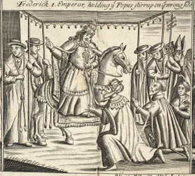 Frédéric Ier, empereur, tenant l