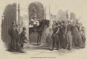Gardes nationaux français à Londres (gravure)